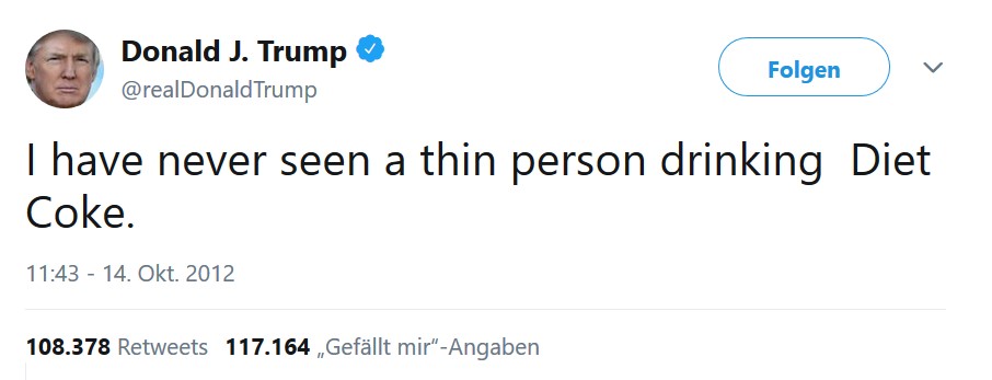 Zuckerdebatte: „Ich habe noch nie eine dünne Person gesehen, die Diät-Cola trinkt.“ 